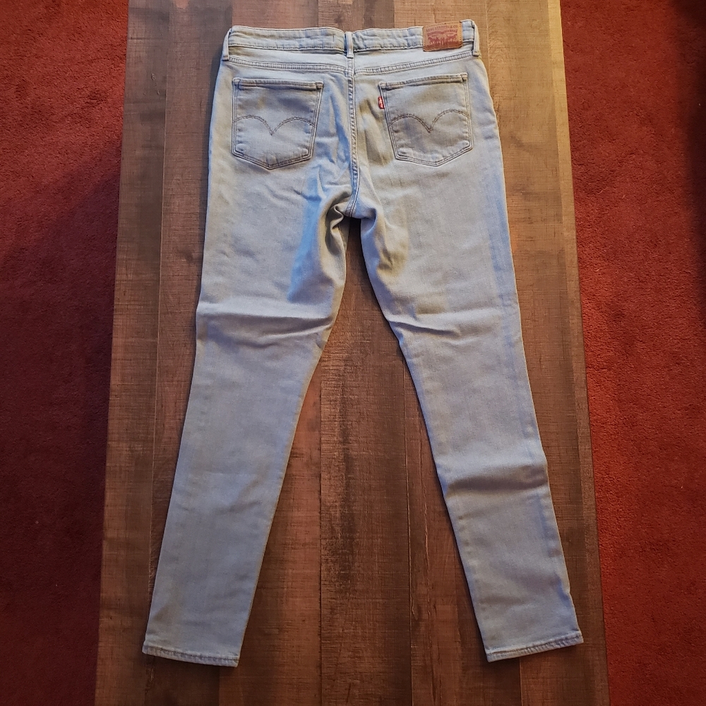 Levi Strauss 711 Skinny Womens Juniors Light Wash Stretch Levi's Jeans 32x28 EUC - Picture 4 of 9